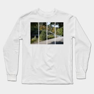 Bridge on the Sola river in Wegierska Gorka (Bulwar). Autumn sunny day. Long Sleeve T-Shirt